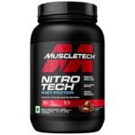 MuscleTech Nitro-Tech Whey Protein, 1.81kg (4lbs), Milk Chocolate, 30g Protein, 3g creatine monohydrate, 6.7g BCAA, ultimate muscle building formula, increase strength & performance